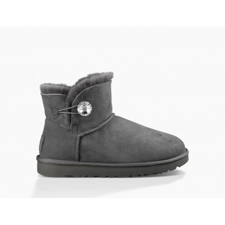 Botte UGG MINI BAILEY BUTTON BLING  - 1016554-GREY