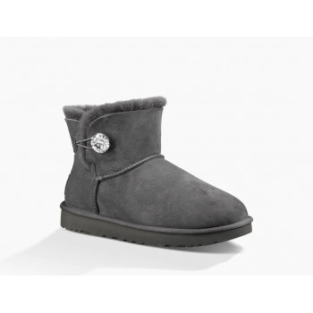 Botte UGG MINI BAILEY BUTTON BLING  - 1016554-GREY